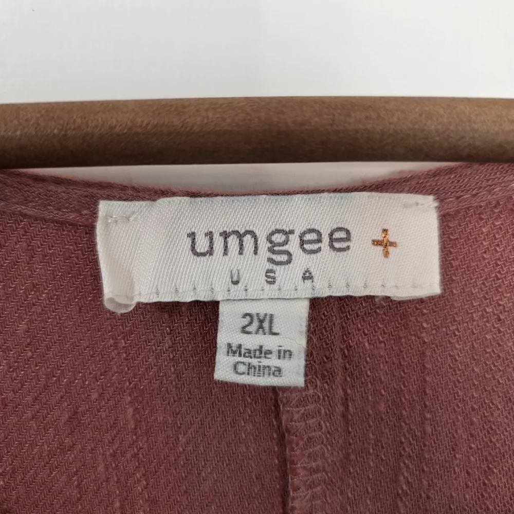 Umgee USA Linen Blend A-Line Dress – Size 2XL – Rose Clay - Picture 7 of 7